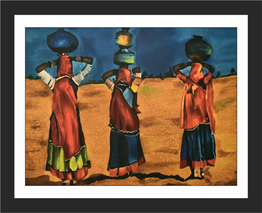 Silk paintings frame